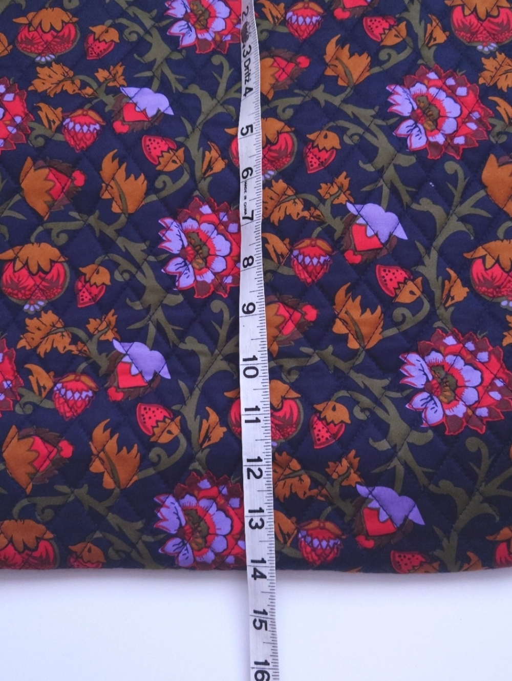 VERA BRADLEY Marston Grand Tote Bag Quilted Cotton Midnight Garden Vines - Picture 5 of 11